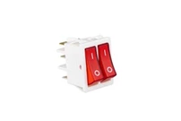 30*22mm Beyaz Gövde 1NO+1NO Işıklı Terminalli (0-I) Baskılı Kırmızı A12 Serisi Anahtar